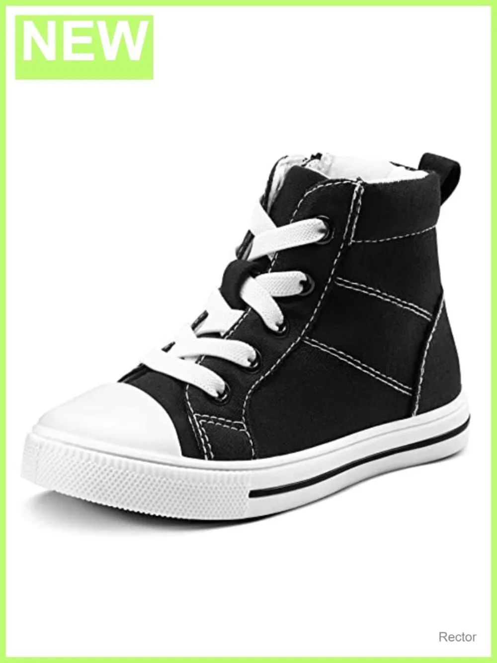Toddler High Top Sneakers Kids Canvas Zipper Closure Boys Girls